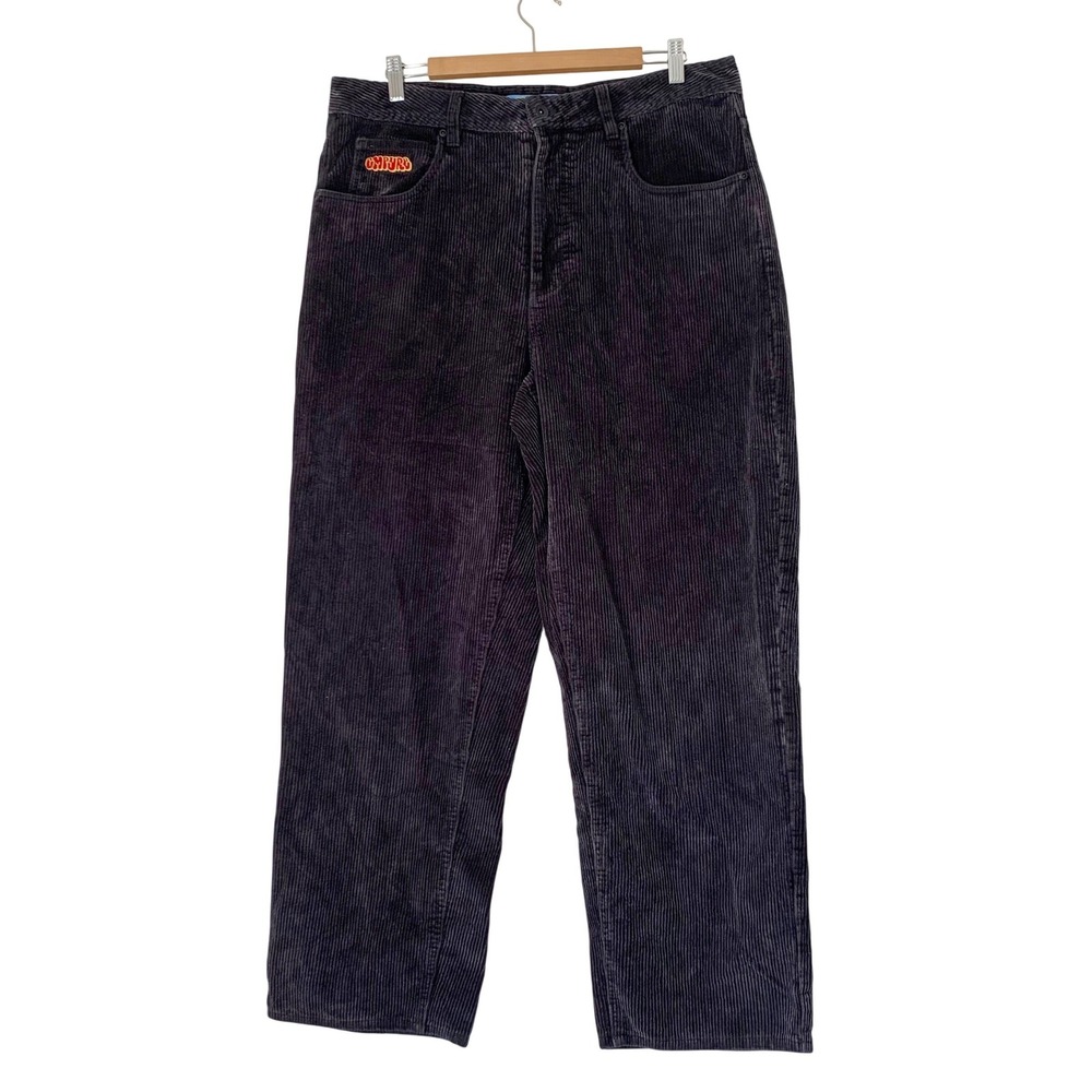 Empyre Corduroy Pants Men 34 Charcoal Relaxed Skater Gorpcore Streetwear Baggy